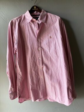 Pink Ralph Lauren Classic Fit Long Sleeved Button Up ~ Size XL